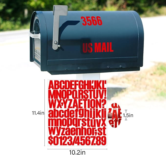 Letter Stickers, Mailbox Numbers, 1.5 Inch Waterproof Vinyl Alphabet | 1 - Image 2