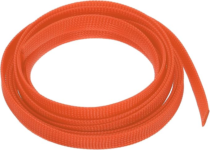 uxcell PET Expandable Sleeving 10ft 1/2" Orange Cable Management Sleeve Cord by uxcell