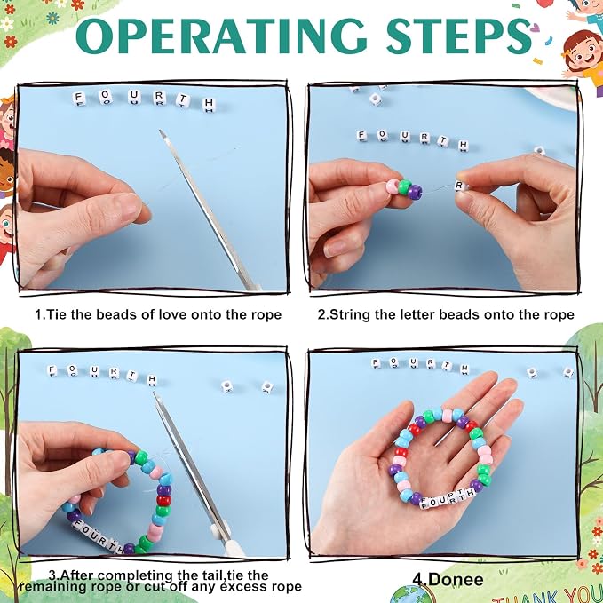Tondiamo 24 Sets 4th Grade Back to School Gifts Friendship Bracelet Making Kit - Image 4