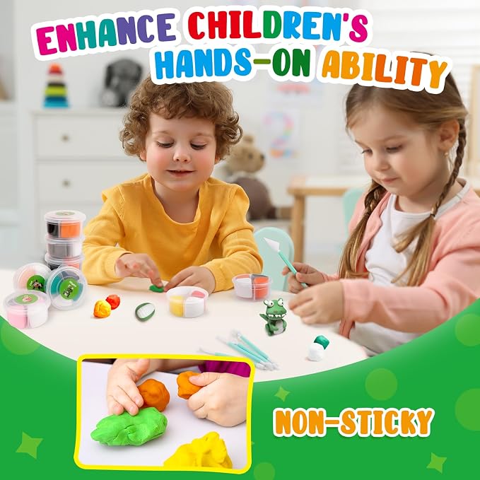 Kasfalci Air Dry Clay Kit for Kids, 12 Animals Modeling Magic Clay Sculpting Set - Image 2