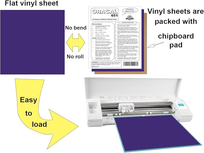 5 Purple Oracal 651 Vinyl Sheets, 12”x12” Purple Permanent Adhesive Backed - Image 3