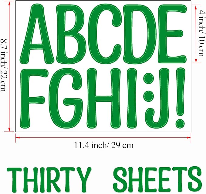 Bemeol 30 Sheets Large Letter Stickers 4 Inch Alphabet Letter Stickers Self - Image 3