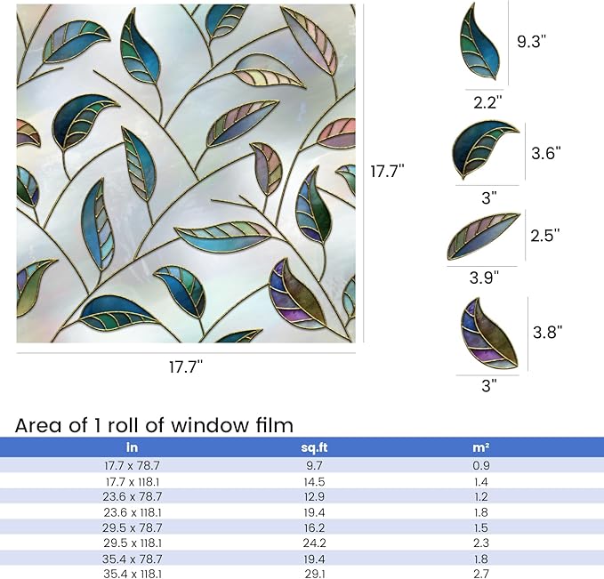 DKTIE Window Privacy Film Frosted Glass Static Cling UV Sun Blocking Heat - Image 7