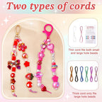 TOHONGADON 1812 Pcs Bead Keychain Making Kit, 7 Color Rainbow Beads Bag Charm - Image 5