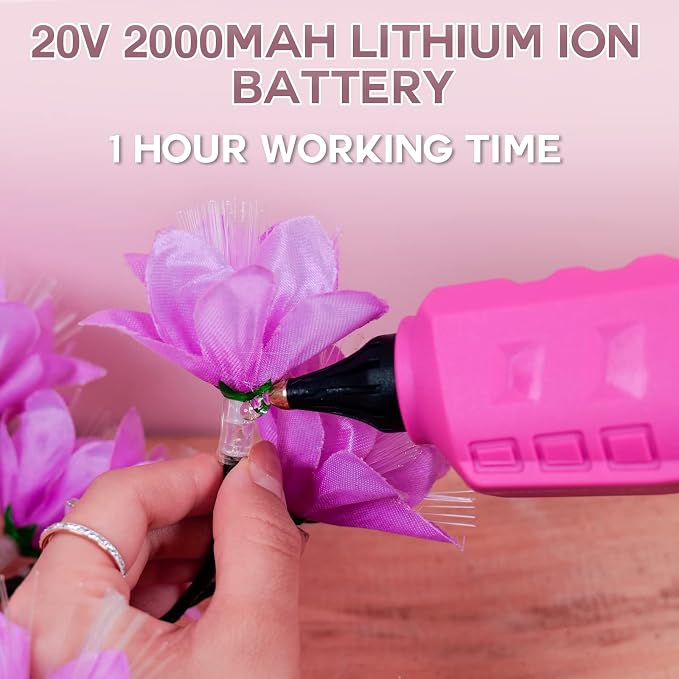 Hot Glue Gun, 20V Pink Cordless Glue Gun - Image 9