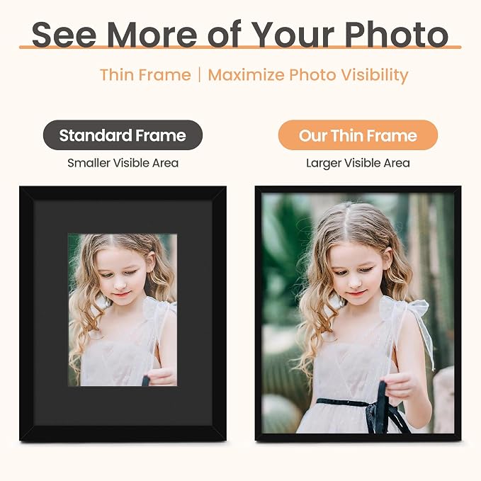upsimples 5x7 Picture Frame Set of 3, Made of High Definition Glass - Image 4