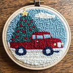 DIY Punch Needle Kits Christmas Truck Christmas Tree by Unknown