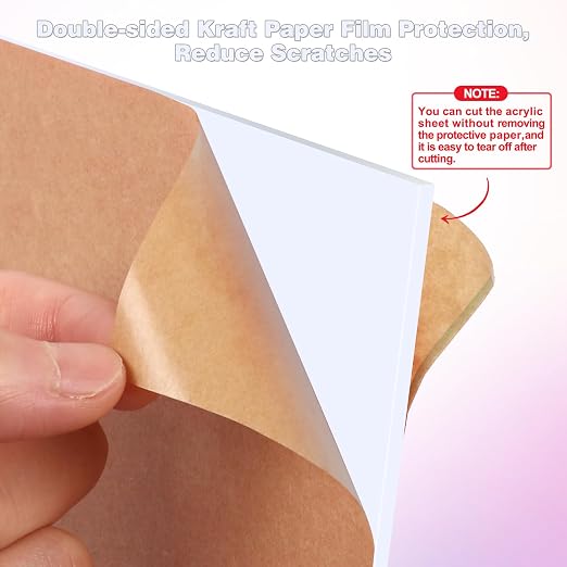 Adrattnay White Acrylic Sheets 1/8 Thick, Opaque Acrylic Sheets Acrylic Panel - Image 4