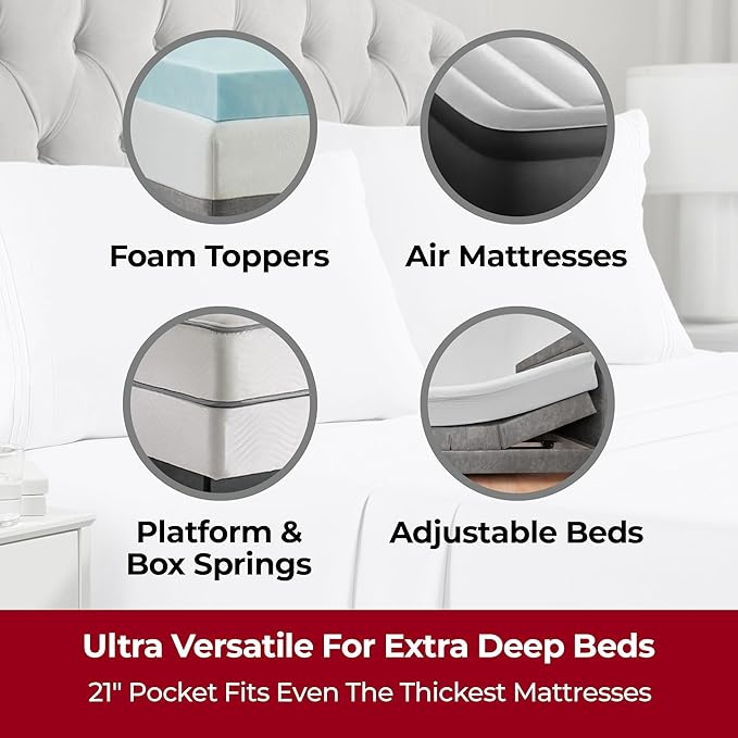 Mellanni Extra Deep California King Sheets - Image 2