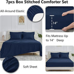 CozyLux King Size Comforter Set Navy Blue - Image 4