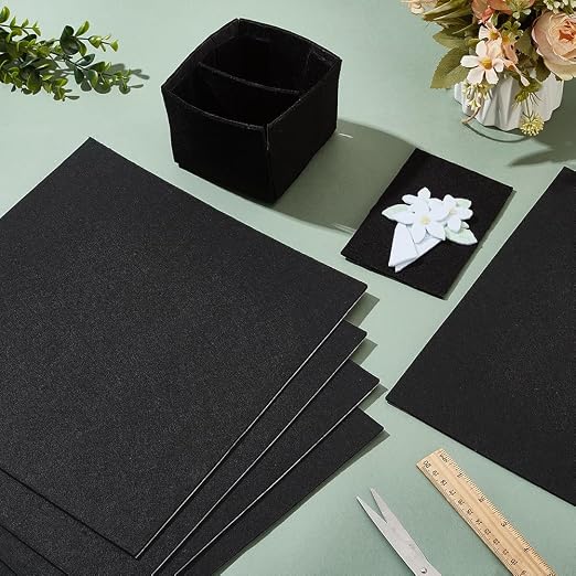 BENECREAT 8 Pcs 12x12inches Black Solid Felt Fabric Sheets - Image 5