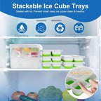 Ice Cube Trays with Lids for Freezer, 4 Pack Silicone Set, 56 Cubes | - Image 4