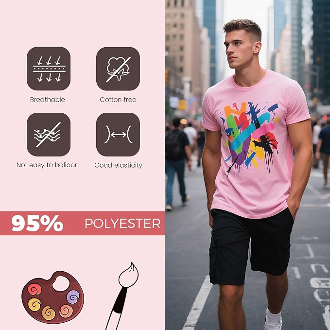 Joyclub 5 PCS Unisex Sublimation Blanks Bulk Polyester T Shirts - Image 4