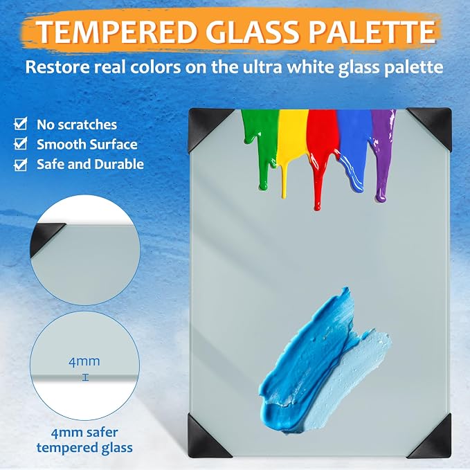 Glass Palette for Oil Painting, 16 x 12 Inches, Watercolor, Painting Supplies - Image 5