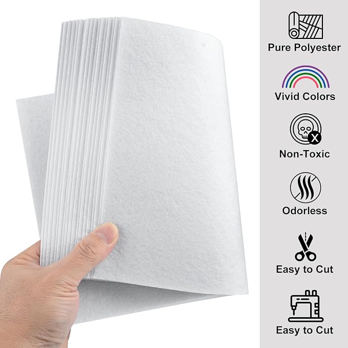 Morcheiong 50 Pcs Felt Fabric Soft Felt Fabric Sheet - Image 3