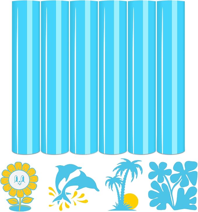 Tintnut Light Blue Neon Heat Transfer Vinyl, easy cut & weed, stretch washable by Tintnut