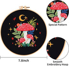 Nuberlic 3 Pack Embroidery Kit for Beginners, Mushroom Cross Stitch Kit | - Image 4