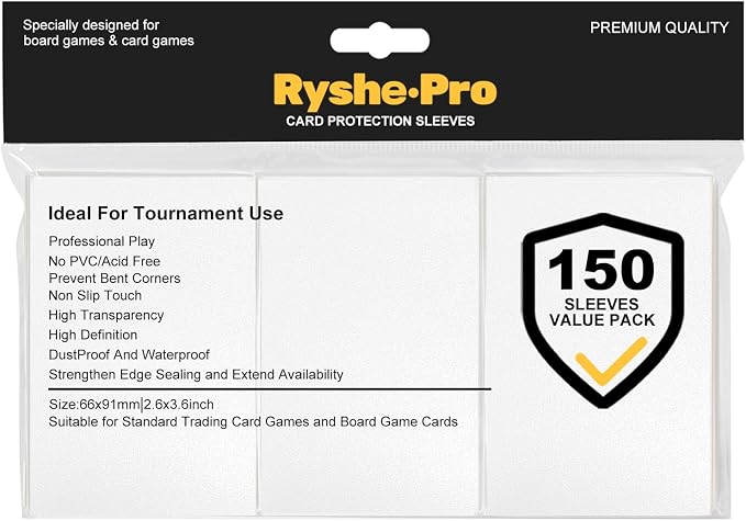 Premium Matte Card Sleeves, 150 Sleeves 2.6''x3.6'' Compatible by RyshePro