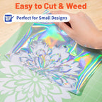 TECKWRAP Heat Transfer Vinyl for T-Shirts, Holographic Silver | Easy Weed HTV - Image 3