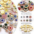 200Pcs 16 Mixed Colors Sew on Rhinestones Crystals Glass Gems Metal Claw - Image 2