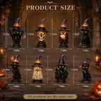 Resin Black Cat Witch Hat Table Lamp - Image 2