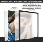 11x14 Non-Glare Acrylic Sheet Frame Replacement, UV Resistant Picture Cover | - Image 5