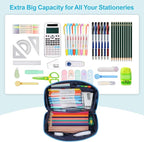 Large Pencil Case for Boys, Durable Pencil Pouch for School, Wide Opening Soft - Image 2