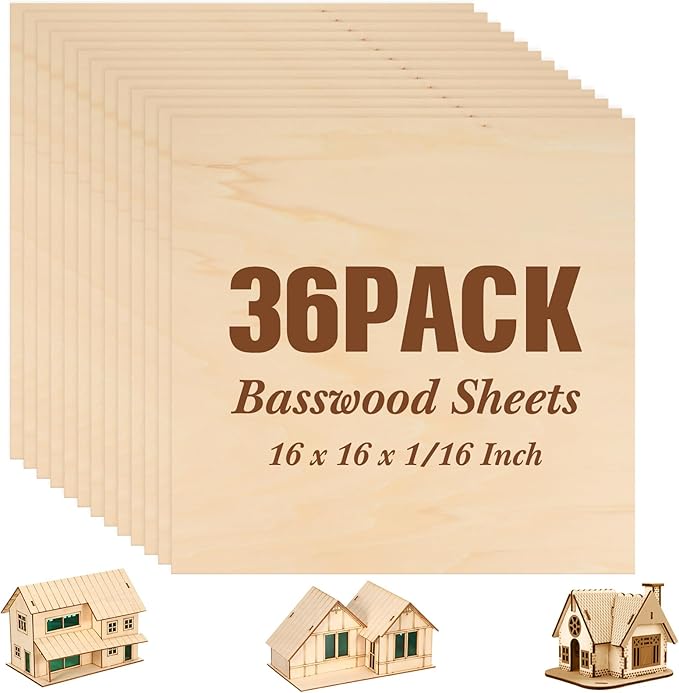 Riakrum Basswood Sheets Plywood Board Unfinished Wood Boards by Riakrum
