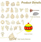81 pcs 27 Styles Christmas Theme Unfinished Wooden Cutout Charms Snowman Winter - Image 3