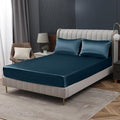 Homiest Deep Sea Blue Satin Fitted Sheet by Homiest