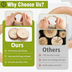 FoDau770 10pcs Natural Beech Wooden Rings, Unfinished Solid Wood Rings Heavy - Image 5