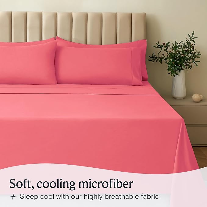 LuxClub 3 PC Twin Sheet Set, Deep Pockets Wrinkle Free Cooling Bed Sheets Hotel - Image 3