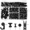 BESARME 200 Pcs Push Pins for Bulletin Board, Thumb Tacks for Cork Board | Black by BESARME