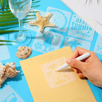 Augshy 56 Pack Summer Stencils for Painting, 3 Inch Beach Crafts Template | - Image 5