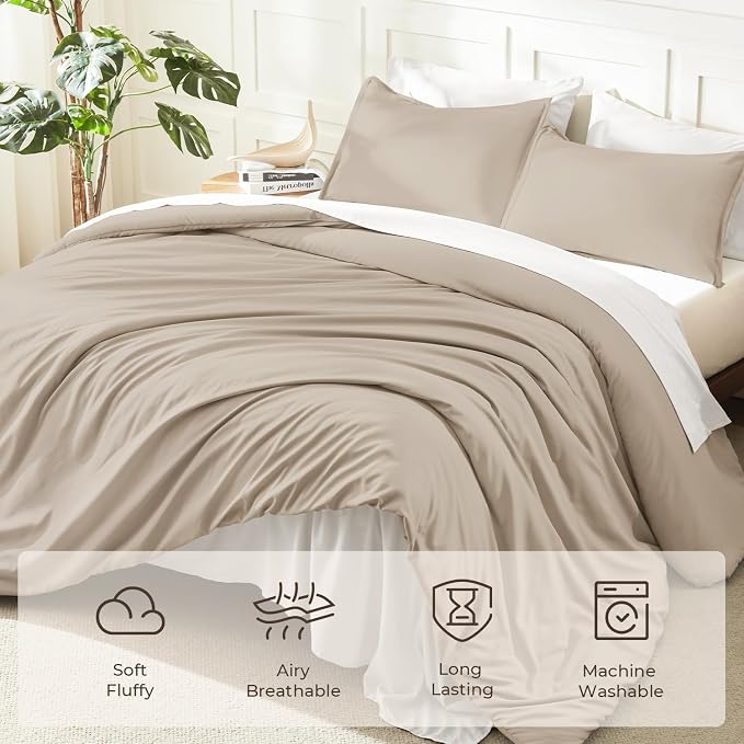 Litanika Twin XL Comforter Set Khaki, 2 Pieces Extra Long Dorm Bedding Sets - Image 3