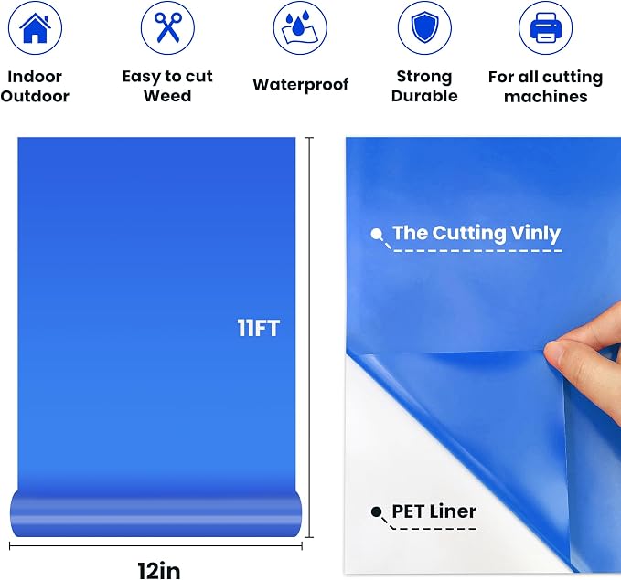 Glossy Blue Permanent Vinyl, Car Decal, Scrapbooking, Glossy & Waterproof - Image 2