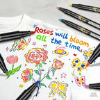 24 Colors Fabric Markers Permanent – Waterproof Non-Bleeding Fabric Pen Set - Image 8