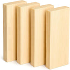 4 Pcs Unfinished Wood Blocks, Wood Carving Blocks by Keshufu