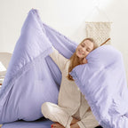 Andency Comforter King Size Bed Set Lavender, All Season Soft Tassel Bed Set - Image 2