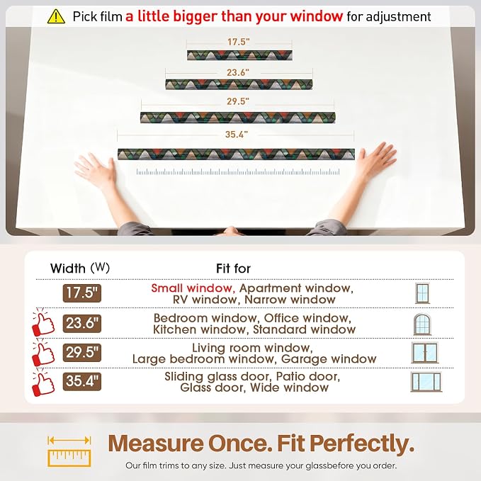 Window Privacy Film, Stained Glass Static Cling Rainbow Stickers 23.6" x - Image 8