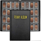192-Pocket Penny Album, Compact Pressed Penny Collector Book, Durable Black by Xxmbbjy