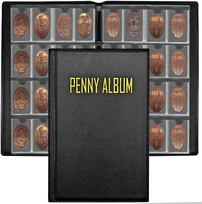 192-Pocket Penny Album, Compact Pressed Penny Collector Book, Durable Black by Xxmbbjy