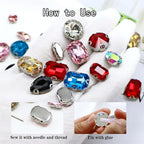 Sew on Rhinestone, Bags and Sewing Accessories，Golden - Image 4