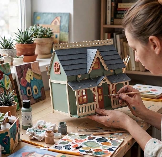 3D Puzzle House, Fantasy Villa Model Kit DIY Miniature Dolls House Kits - Image 8