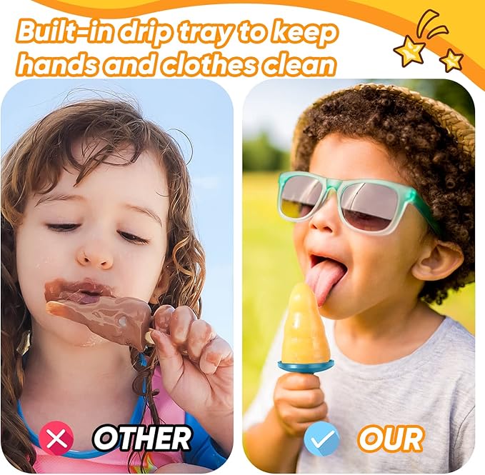 Popsicle Mold Set 4 Pieces Homemade Silicone Popsicle Maker Easy Release Ice - Image 5