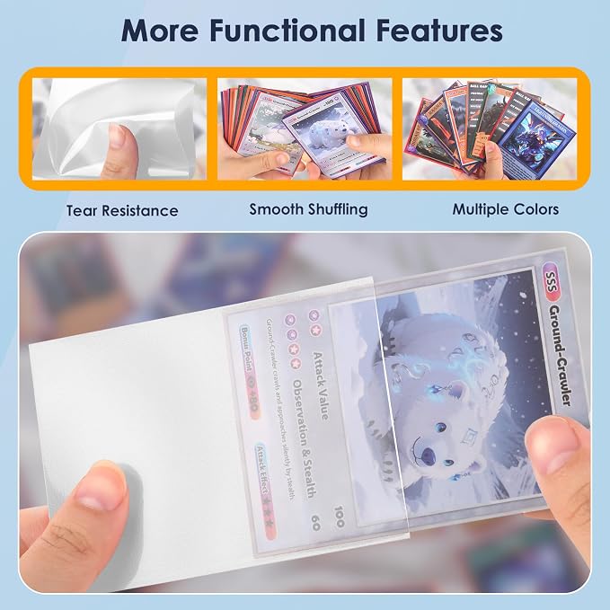 Kitoyz 500 Pcs Card Sleeves for Trading Card, Matte Card Sleeves Deck Card - Image 4