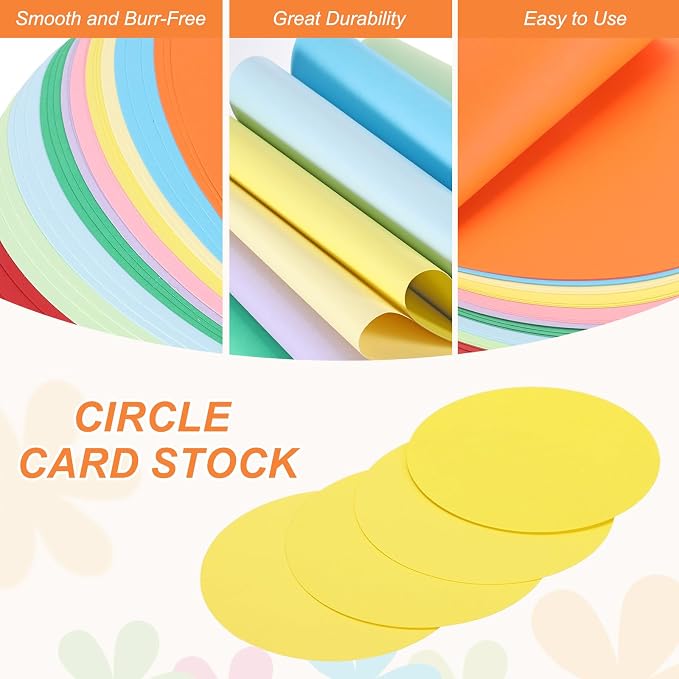 MECCANIXITY 24 Pcs Circle Card Stock, 3 Inch Round Cutouts Paper Thick - Image 3