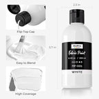 Nicpro White Fabric Paint, 8.45 oz Fabric Paint - Image 3