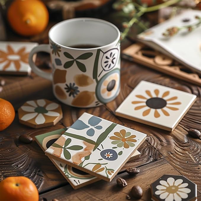 10pcs 4''x4'' Ceramic Tiles for Crafts, Blank Ceramic Coaster for Craft - Image 4