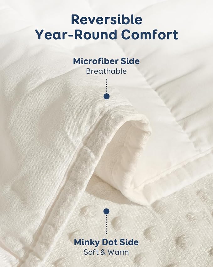 Kivik Adults Weighted Blanket, 15lbs Weight Washable Blankets, Soft Minky Heavy - Image 3